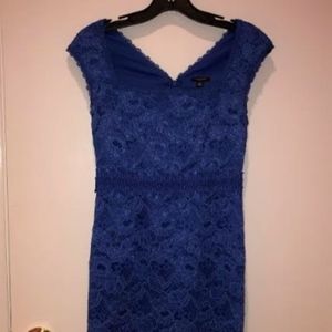 Ann Taylor Royal Blue Lacy Cap Sleeved Dress